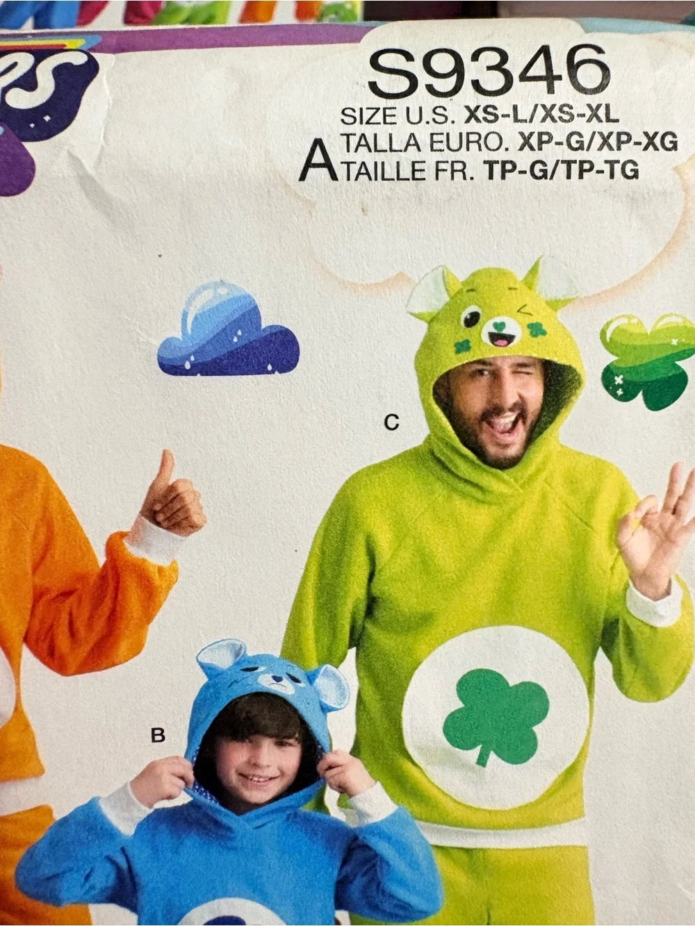 BN UNCUT SIMPLICITY 9346 A CARE BEARS SEWING PATTERNS HALLOWEEN COSTUMES